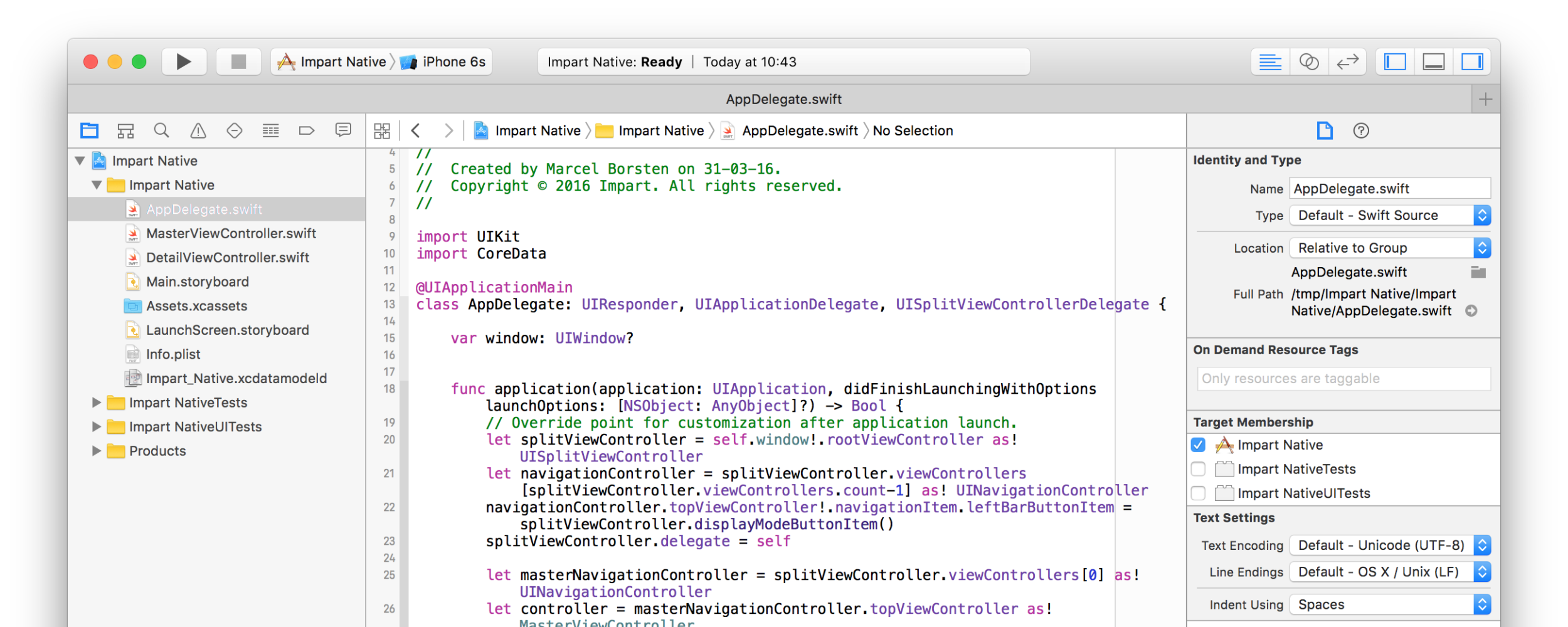 Xcode Screenshot